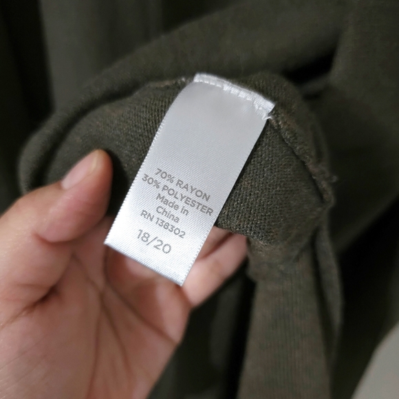 AVENUE Heather Taupe Grey Long Line Open Front Cardigan, Size 18/20, 2X - Picture 10 of 12